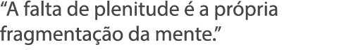  A falta de plenitude   a pr pria fragmenta  o da mente  